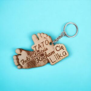 Brelok dla Taty - stopy - personalizowany