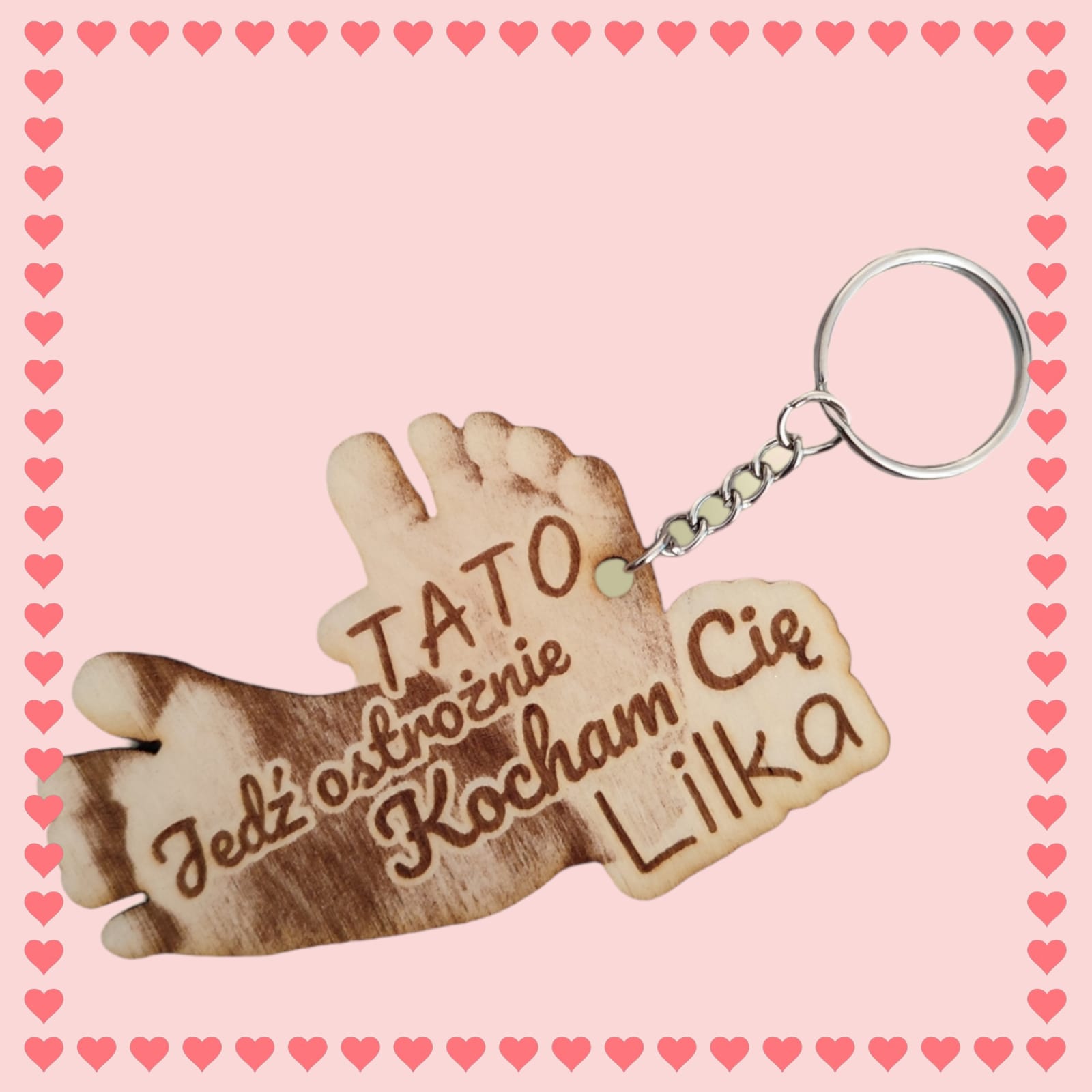 Brelok dla Taty - stopy - personalizowany - obrazek 3
