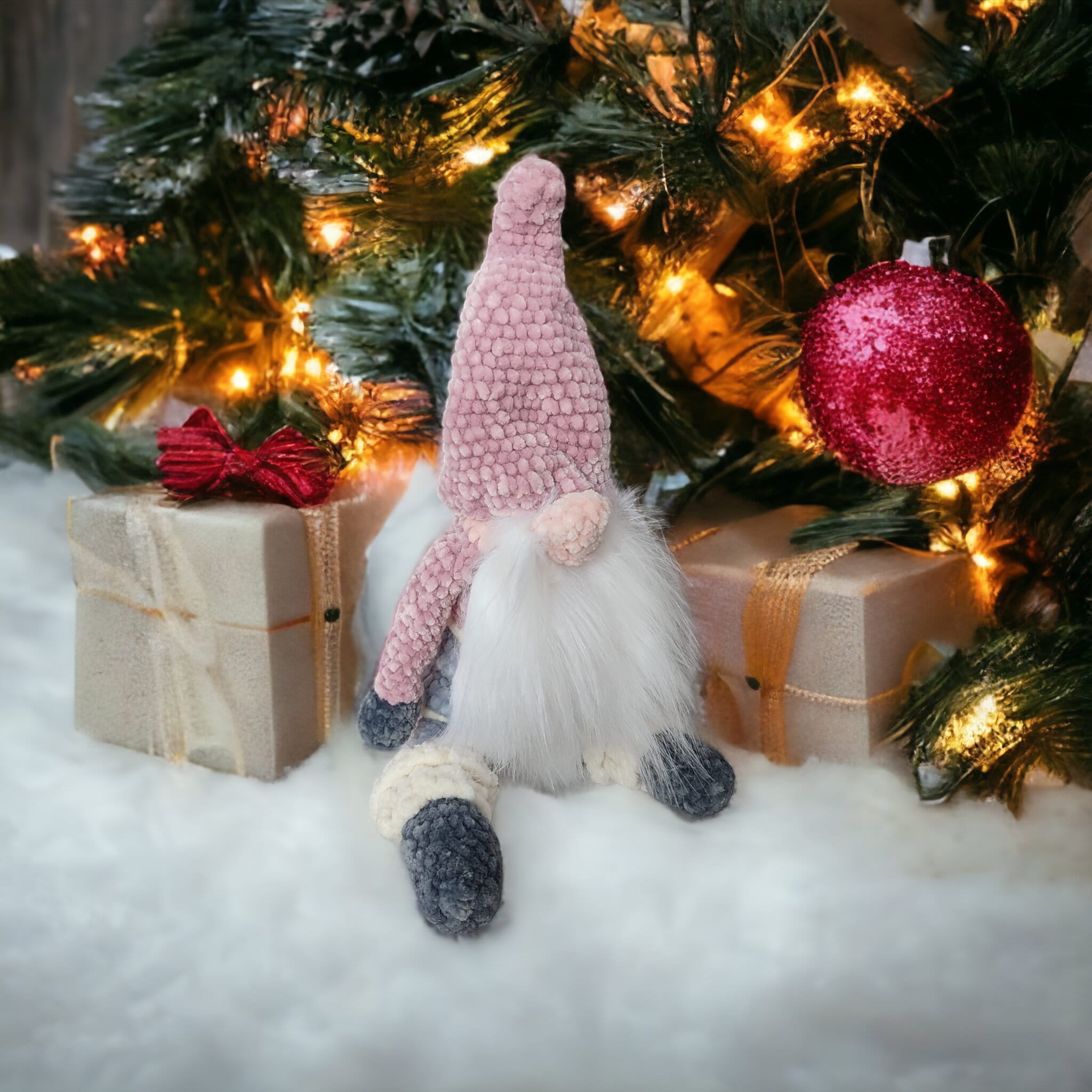 Skrzat Gnom Krasnal na szydełku - średni - obrazek 2