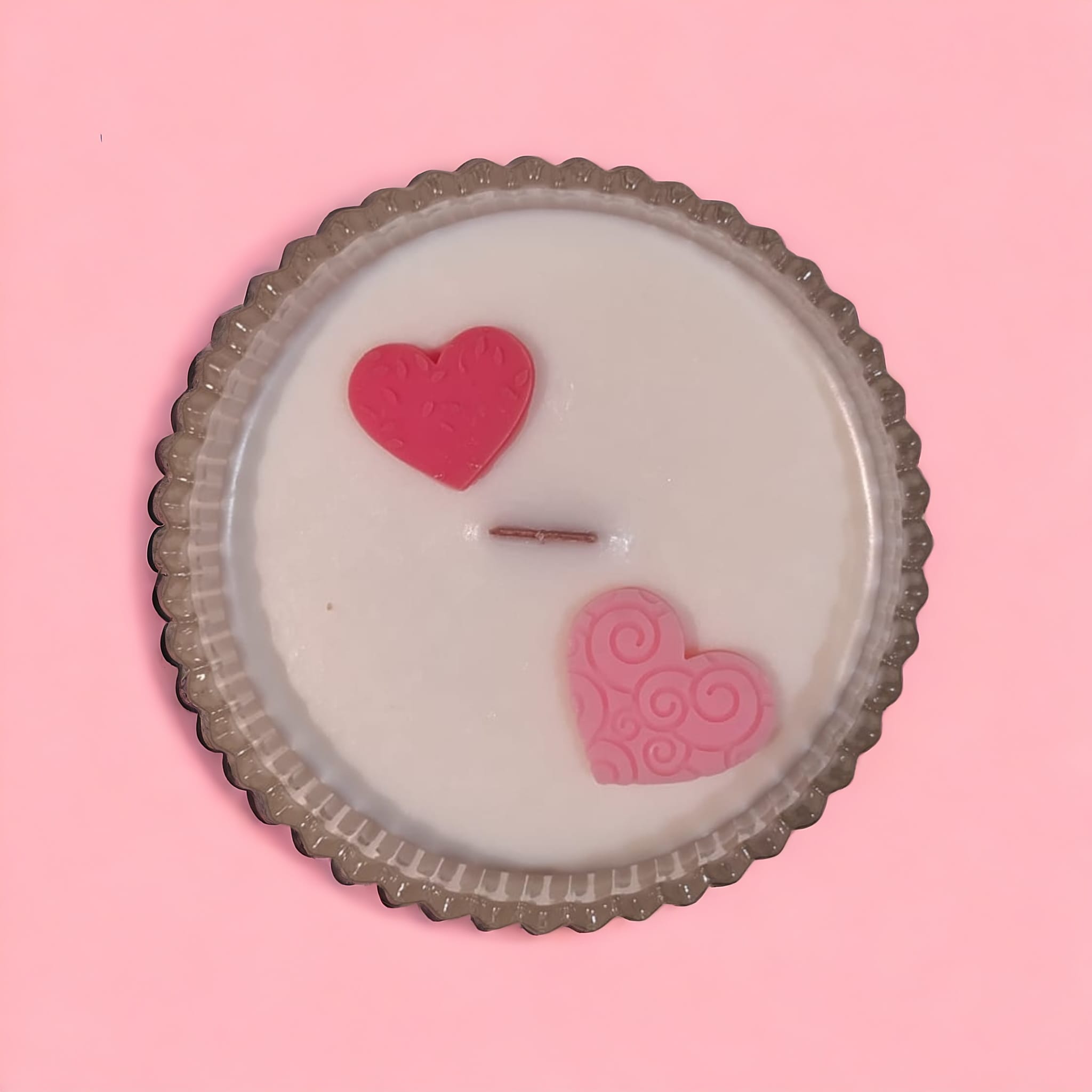 Dwa serca ze wzorkiem - czerwone i różowe