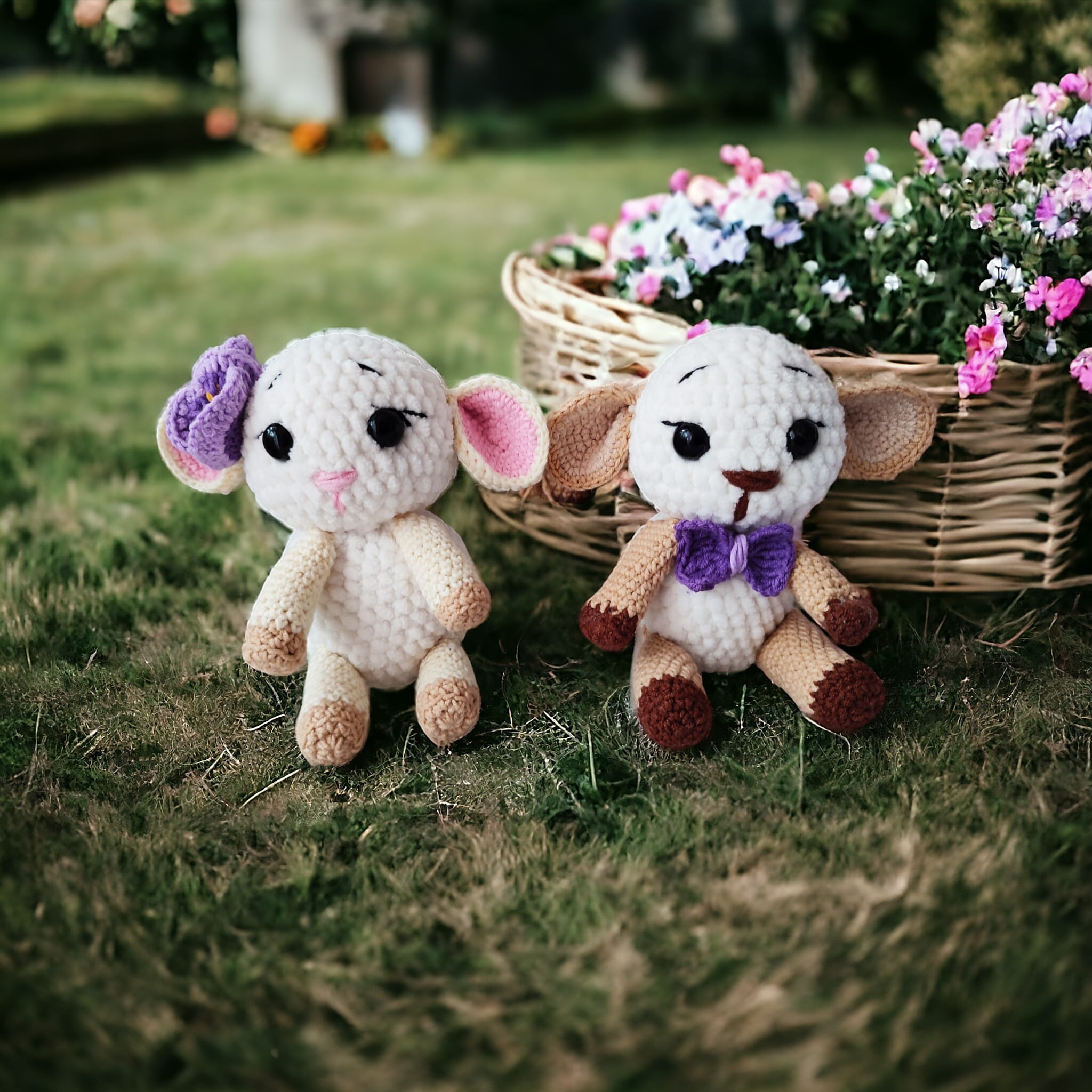 Owieczka baranek na szydełku siedzący - różne warianty - obrazek 5