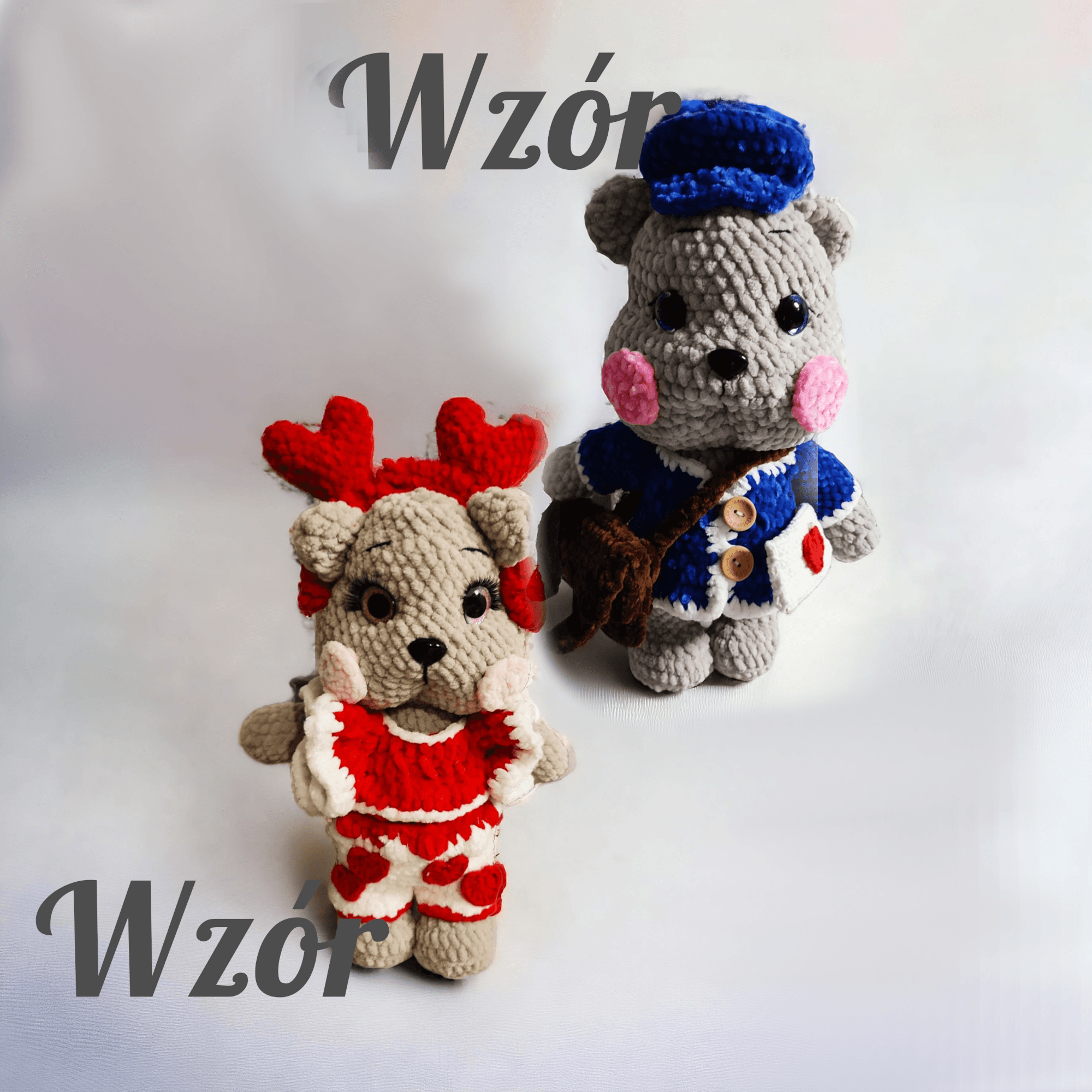 Charlie i Emma - Zestaw wzorów szydełkowych na misie